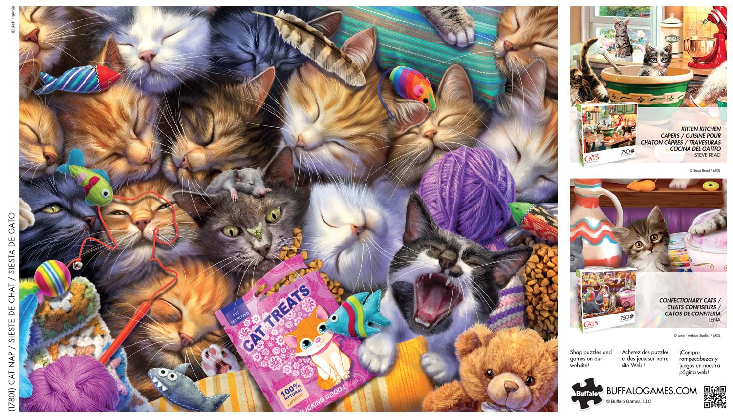 Amazon.com: Buffalo Games Jeff Haynie Cat Nap Jigsaw Puzzle - 750
