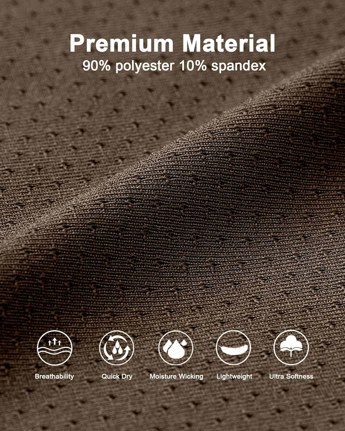 Men's Breathable Mesh No Roll Waistband Tagless Athletic Underwear Boxer Briefs, Pack of 5 - Image 2