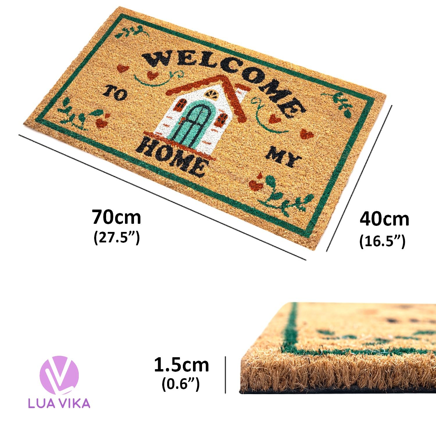 LUA VIKA Coir Doormat - Welcome to my home - 40x70 cm - Outdoor Door mat - Front Door mat outside - Doormats outside - Image 4