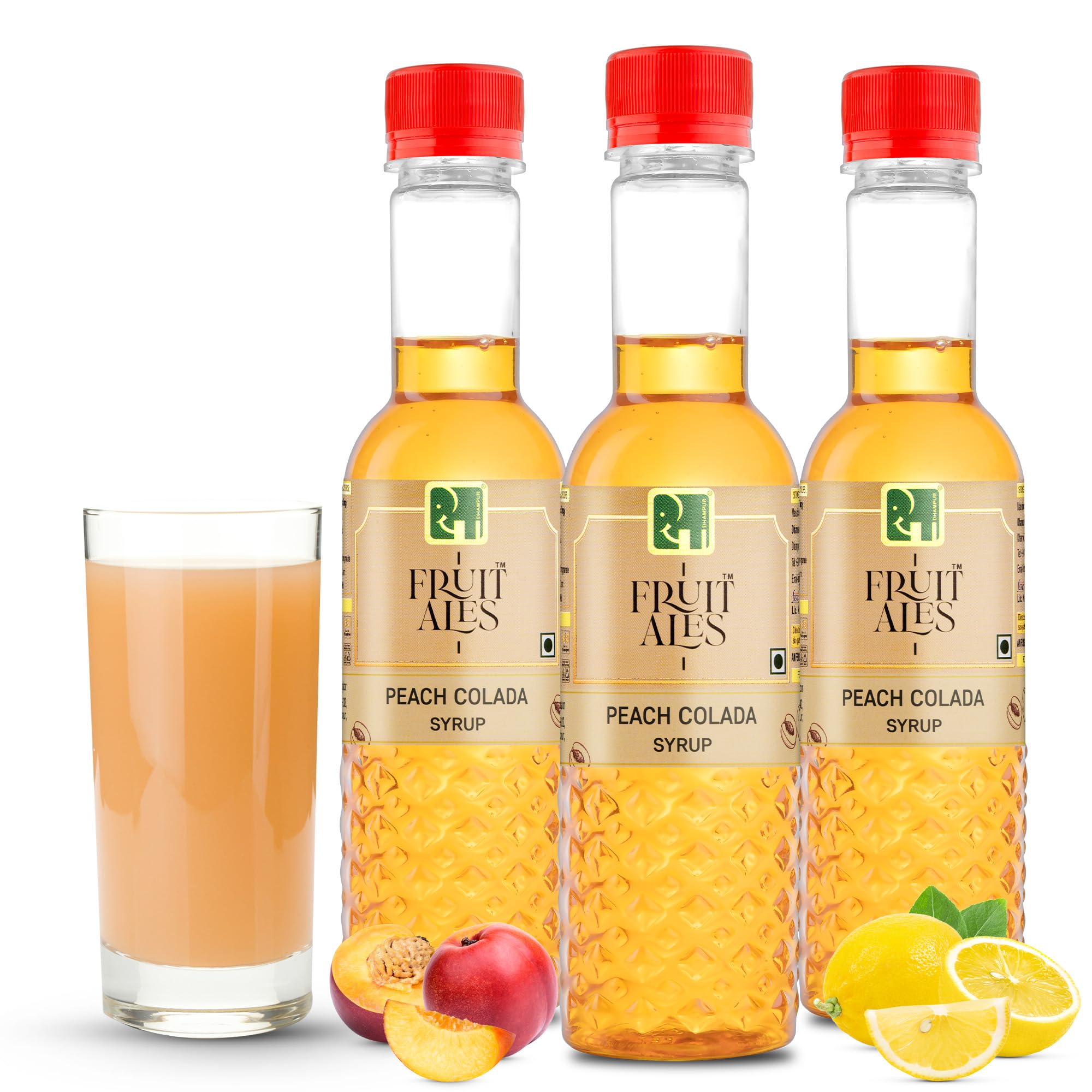Dhampurgreen Peach Colada Mocktail Cocktail Vodka, Rum, Gin Mixer Syrup, Makes 10-12 Drinks Each Bottle, 900Ml (300Ml X 3) Pour Add Stir & Sip Syrup For Cocktails Mocktails/Non Alcoholic Beverage-image-8