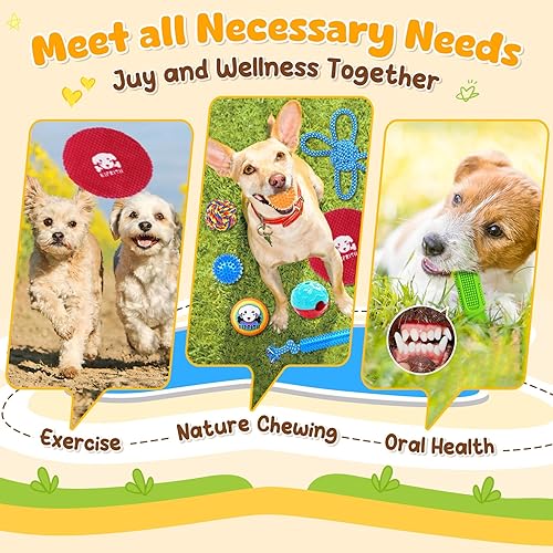 Vista 5 de KIPRITII Paquete de 25 juguetes para cachorros para dentición, entretenimiento e interacción, paquete de juguetes masticables para cachorros