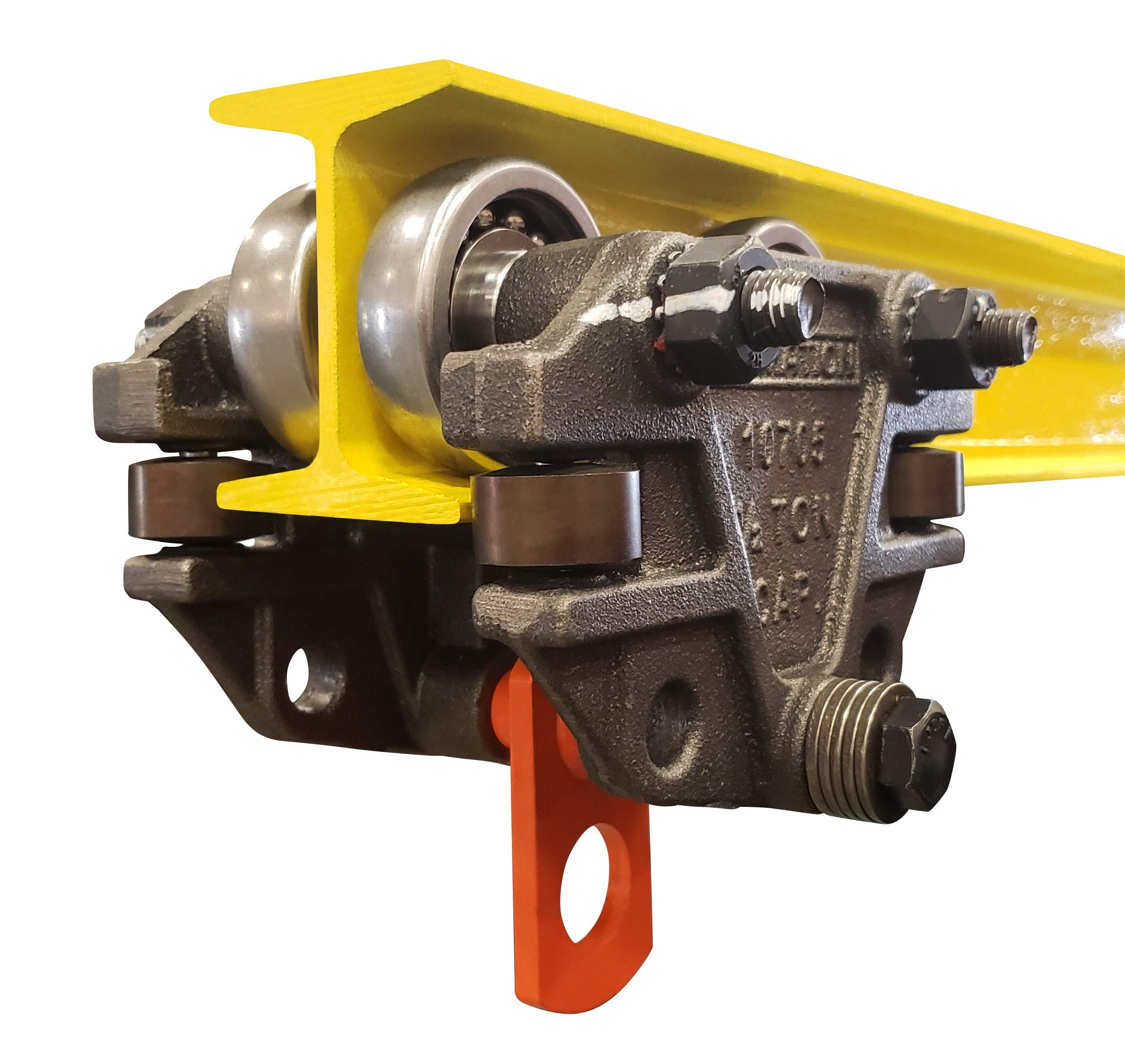 Heavy Duty 1,000 Pounds Capacity Beam Trolley with Side Guide Rollers