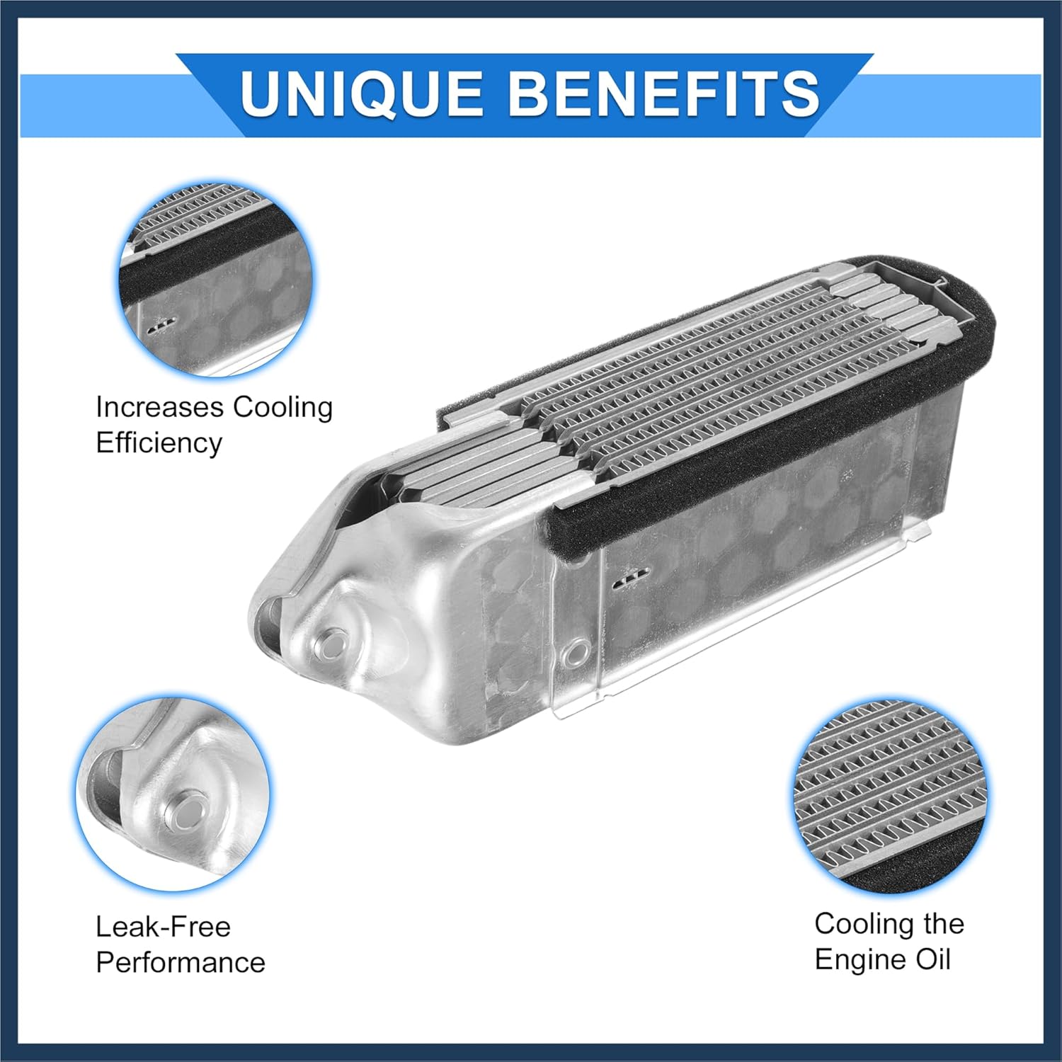 Engine Oil Cooler Compatible for Volkswagen Beetle Campmobile Karmann Ghia Super Beetle, Durable Aluminum Alloy Silver Tone Transmission Oil Cooler Stylish Design
