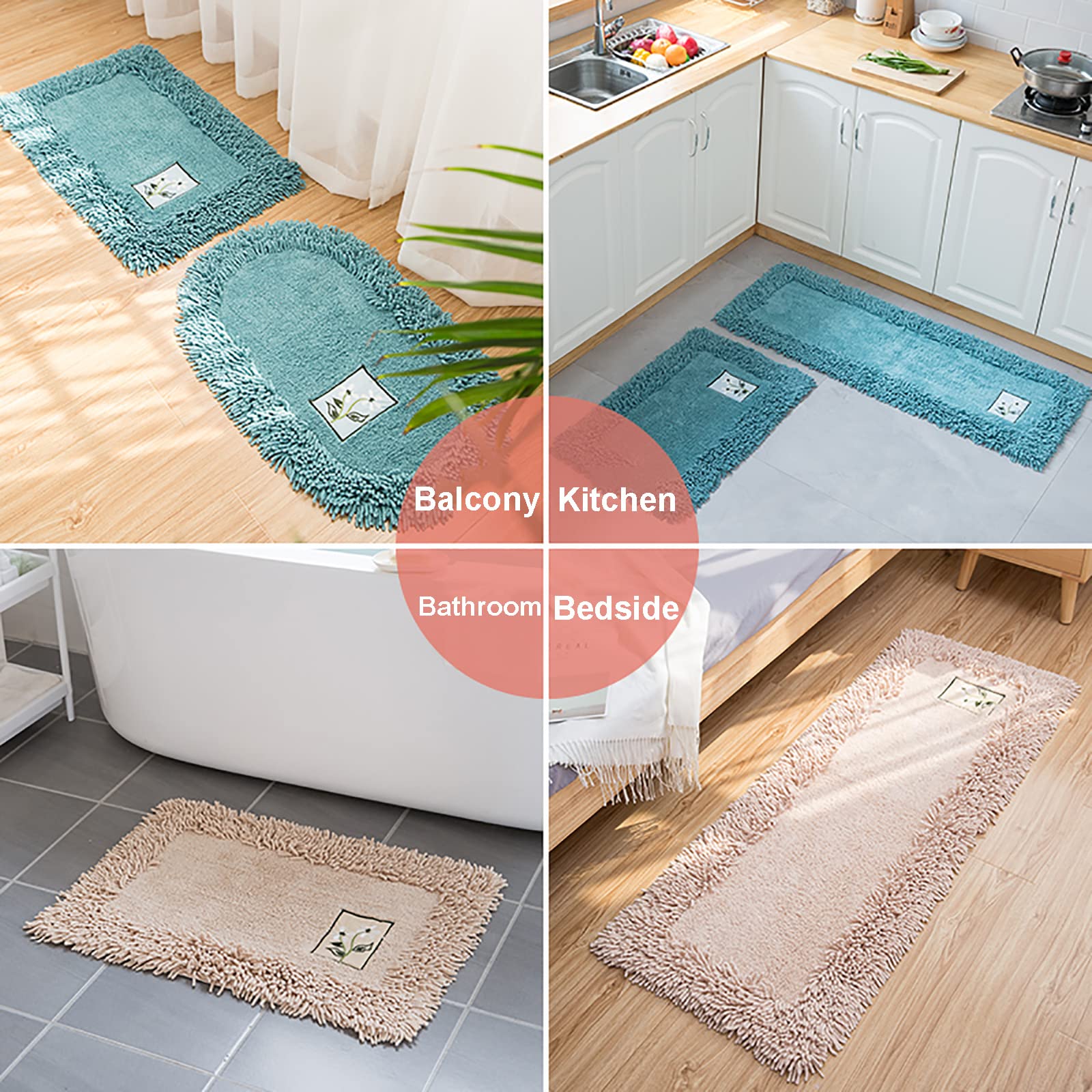 Tappeto da bagno antiscivolo in ciniglia, tappetino da bagno morbido antiscivolo super assorbente d'acqua 20 x 32 pollici | Leroy Merlin