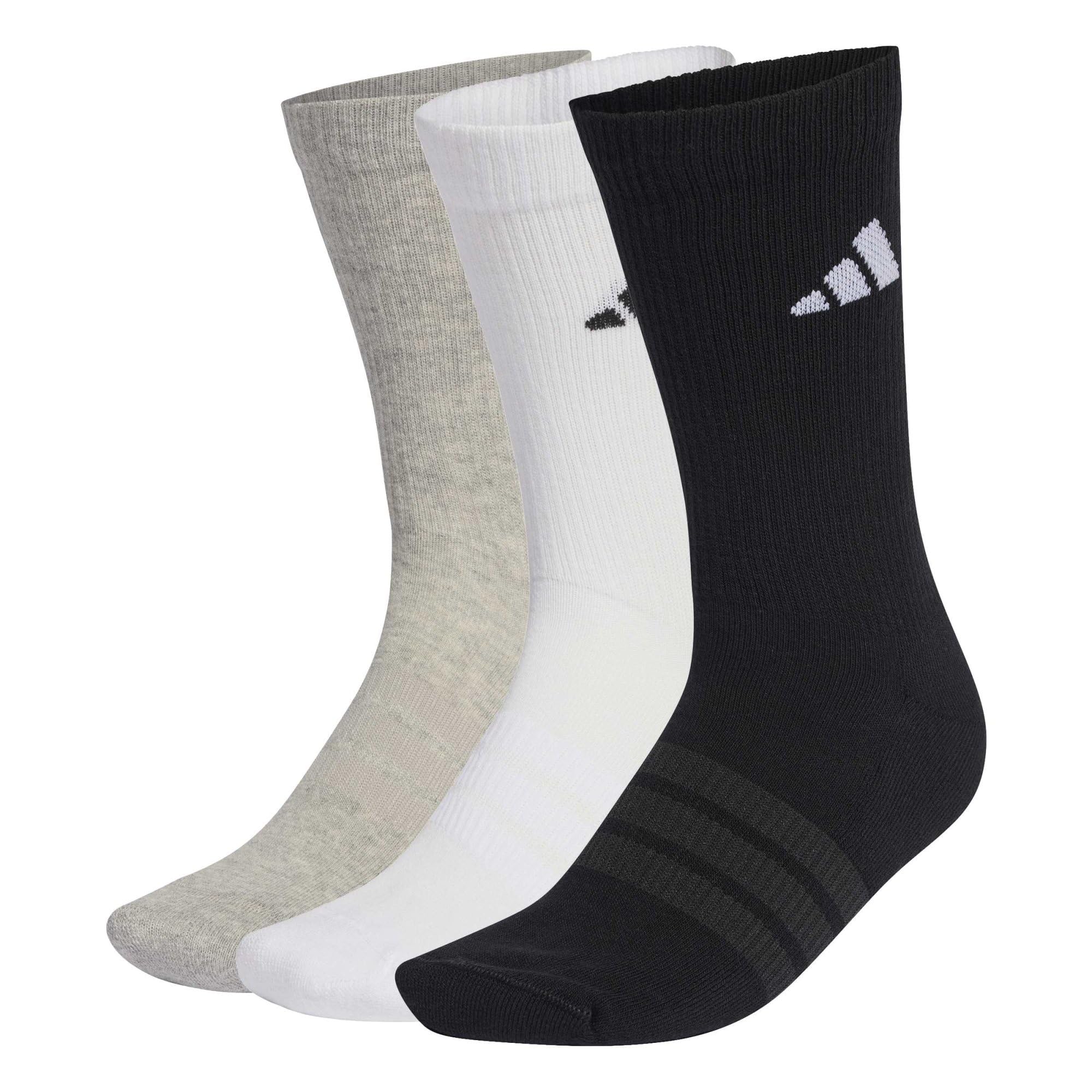Adidas Men's Cushioned Crew Socks 3 Pack - Meggreyhtr - 8.5-10