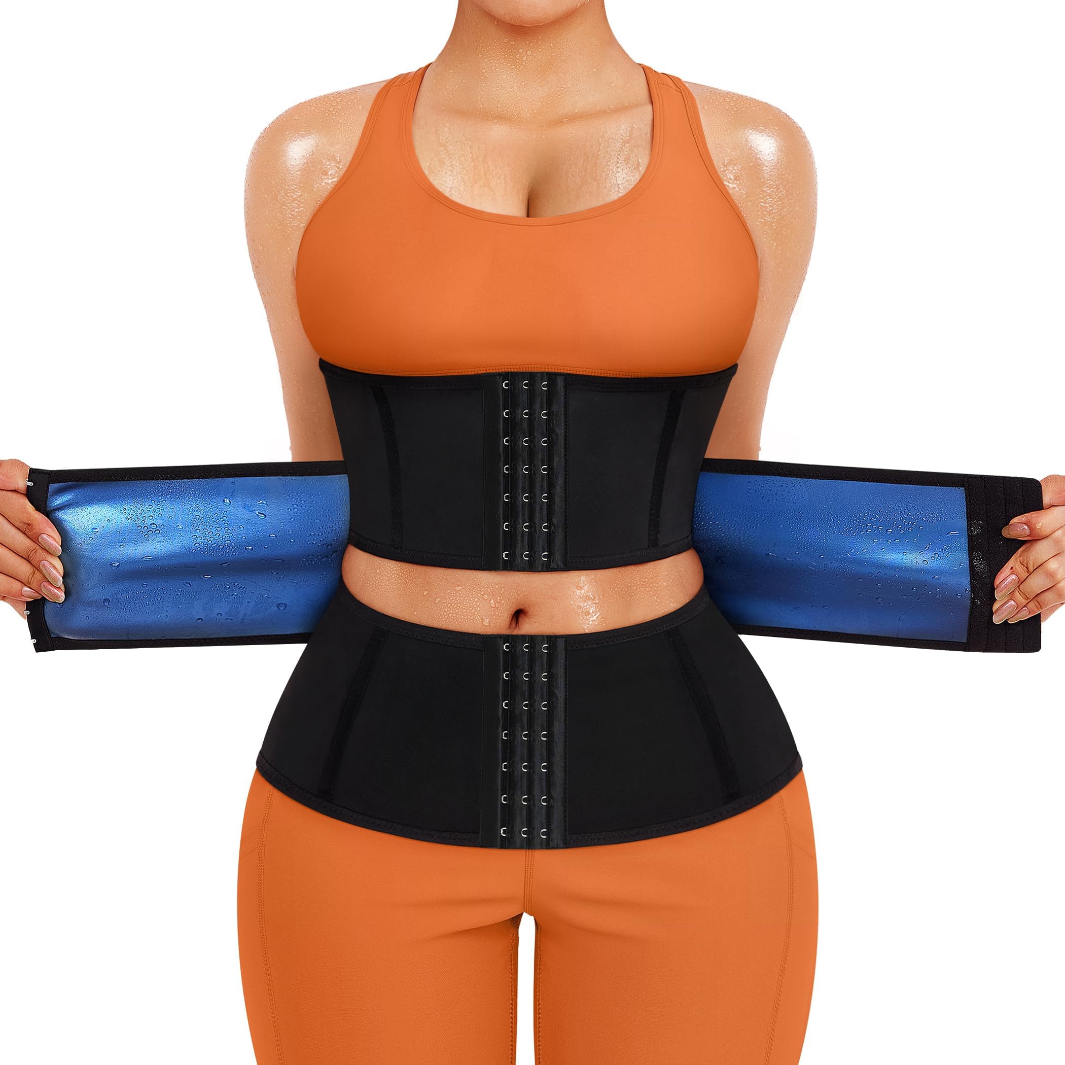 KUMAYES Donna Fascia Addominale Dimagrante Sport Waist Trainer Corsetto Regolabile Sauna Belt Snellente Pancia Regolabile Allenamento