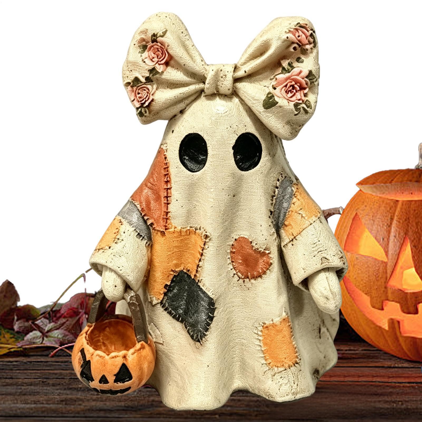 Décoration de en résine figurine fantôme mignonne et effrayante pour Thanksgiving