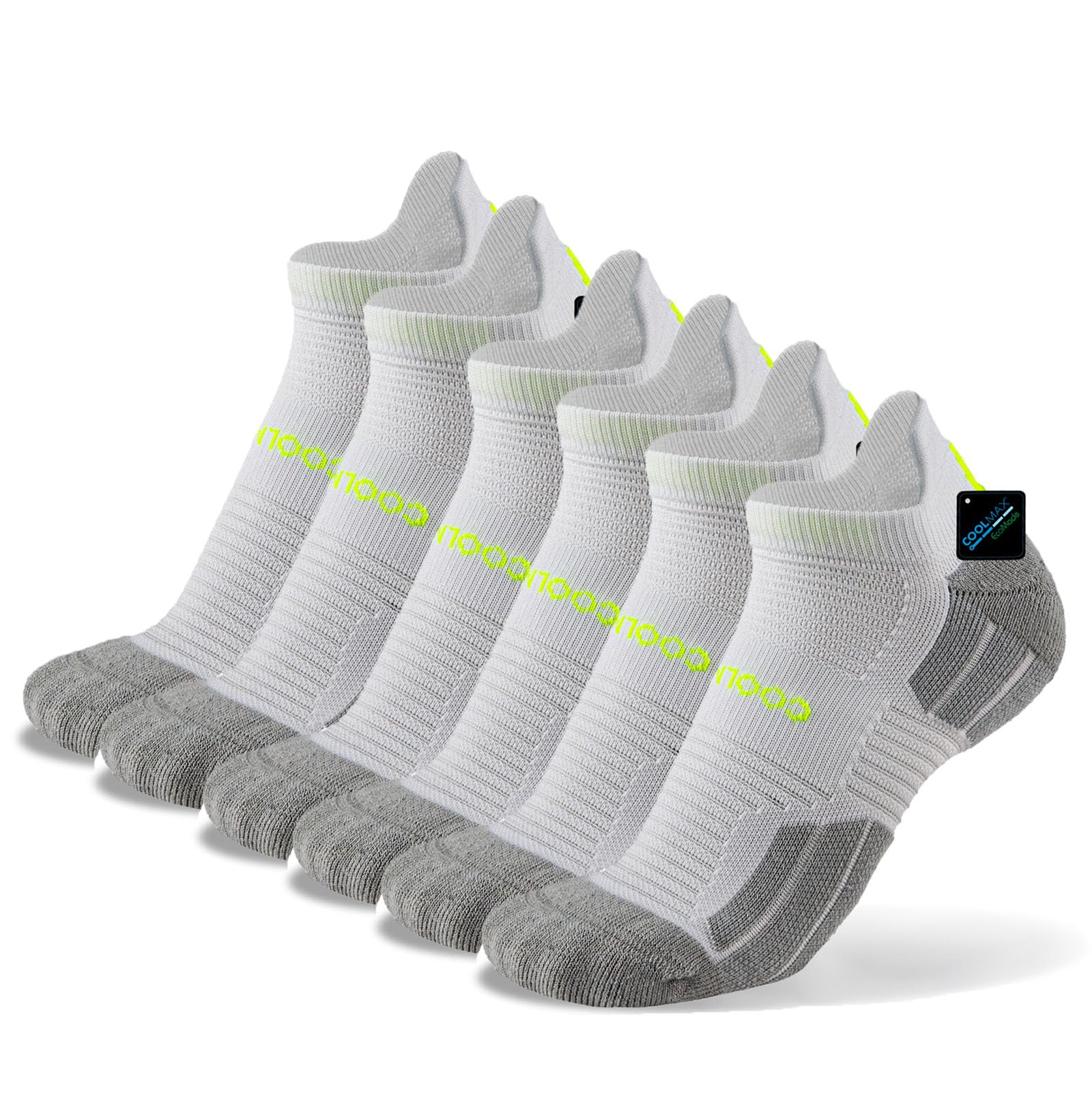 BRISIRA Coolmax Bamboo Viscose Compression Running Socks 3 Pairs Ankle Low Cut Athletic Anti Blister Cushioned Seamless