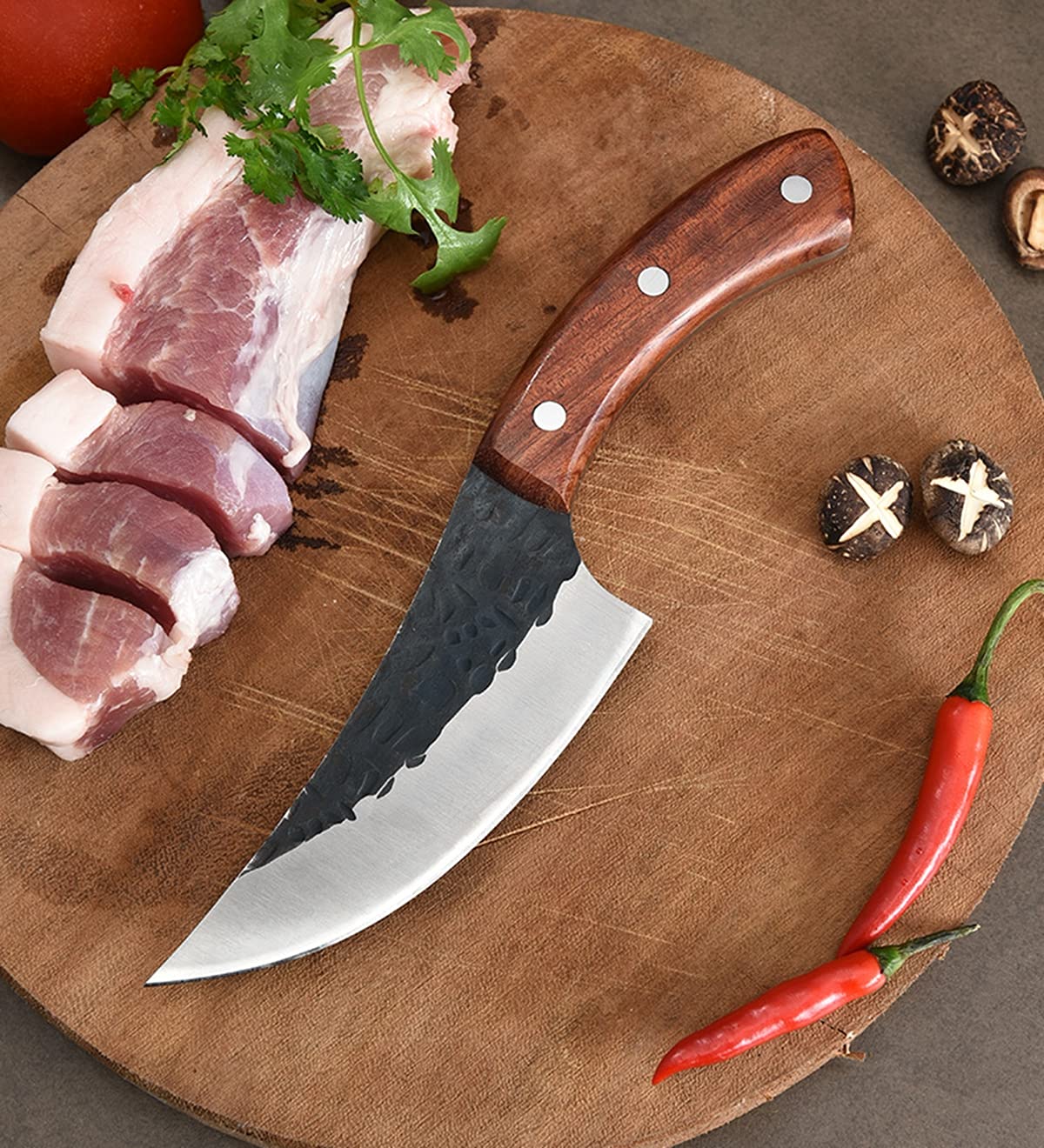 Huusk Viking Knife, Japanese Meat Cleaver Knives Boning Knife