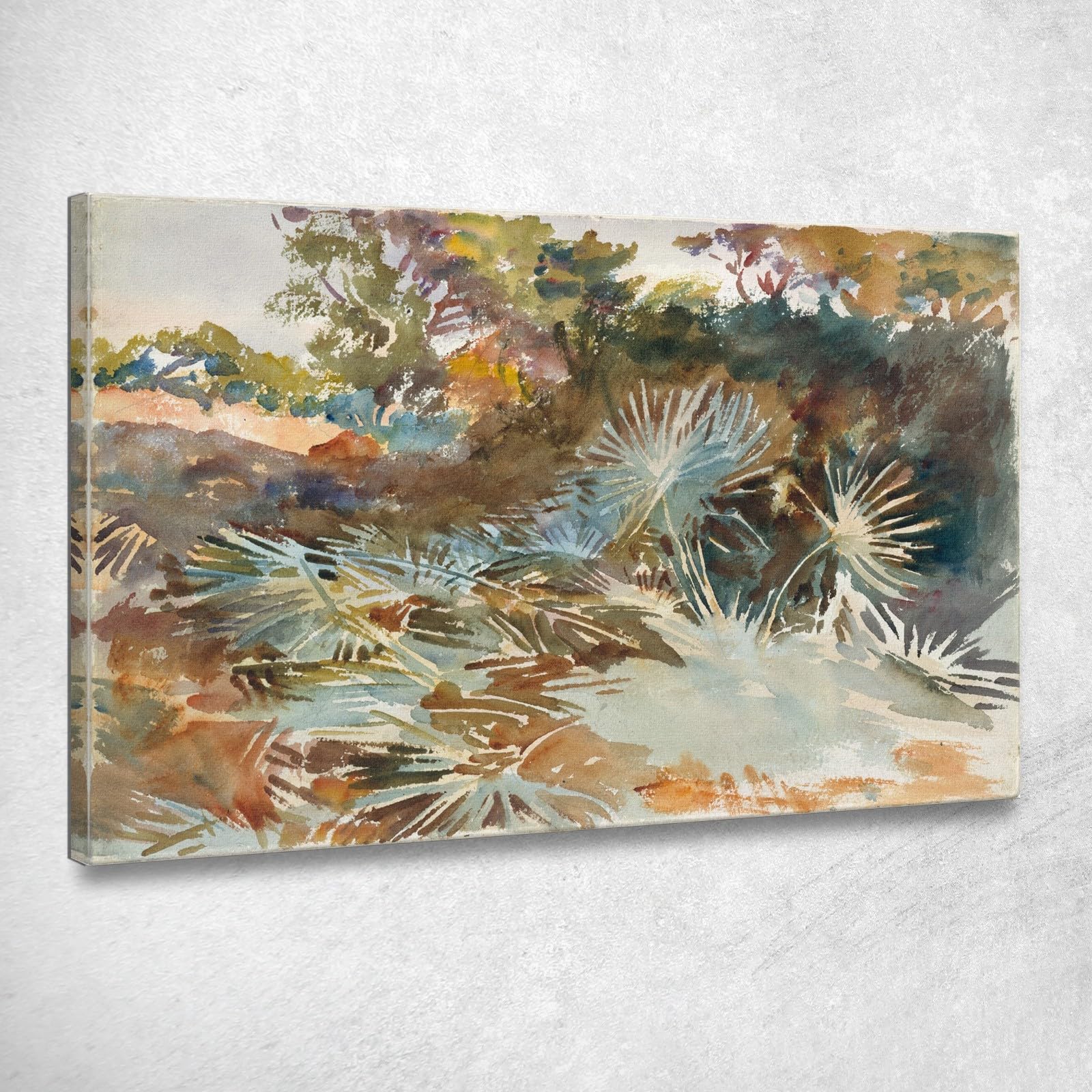 Paesaggio con Palme Nane John Singer Sargent, jss132 Quadro Stampato su Tela, 100x60 cm