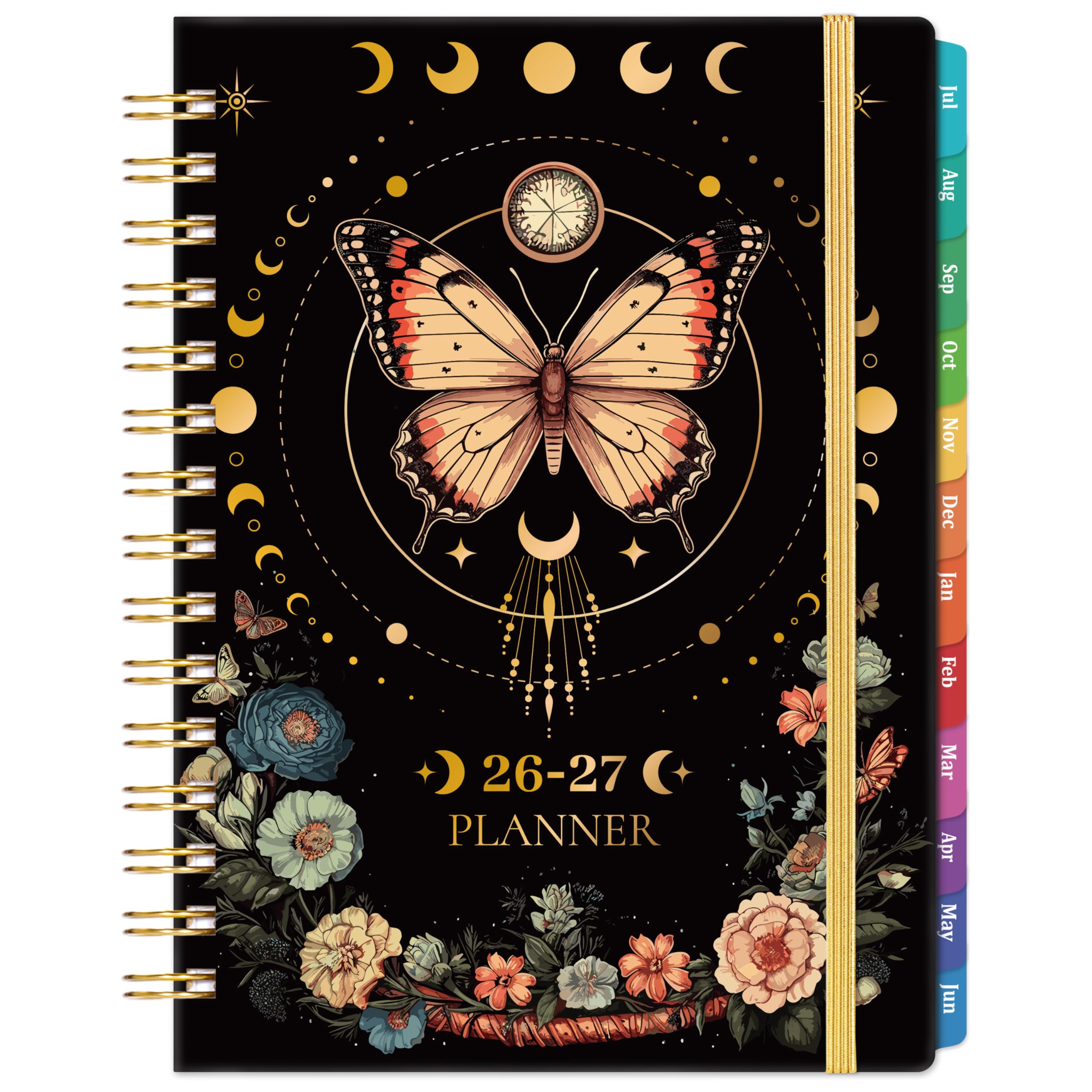 2026-2027 Planner - Academic Planner 2026-2027, July 2026 - June 2027, 6.4" x 8.5", Weekly and Monthly with Tabs, Back Pocket + Thick Paper - Butterfly