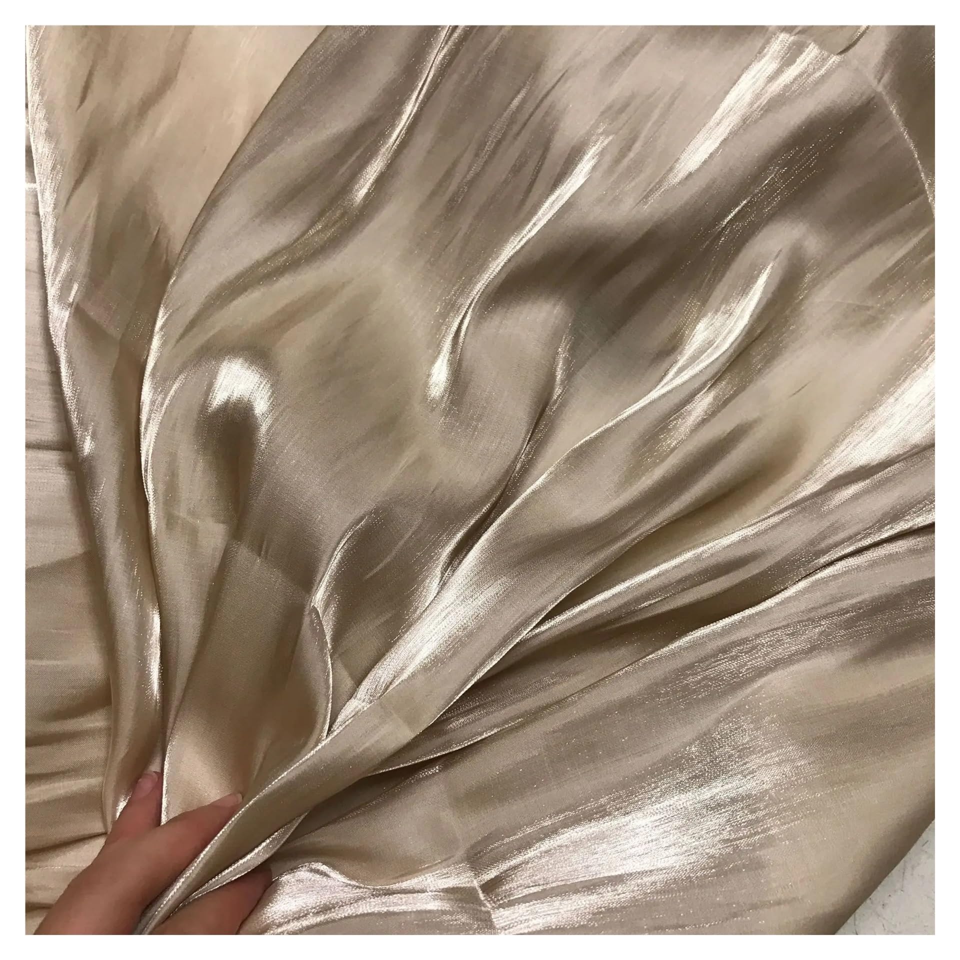 Glossy Silk Gradient Fabric,Shiny Clothing, Polyester Holographic Dress, Luxury Shimmer Iridescent(Color22,10yard)