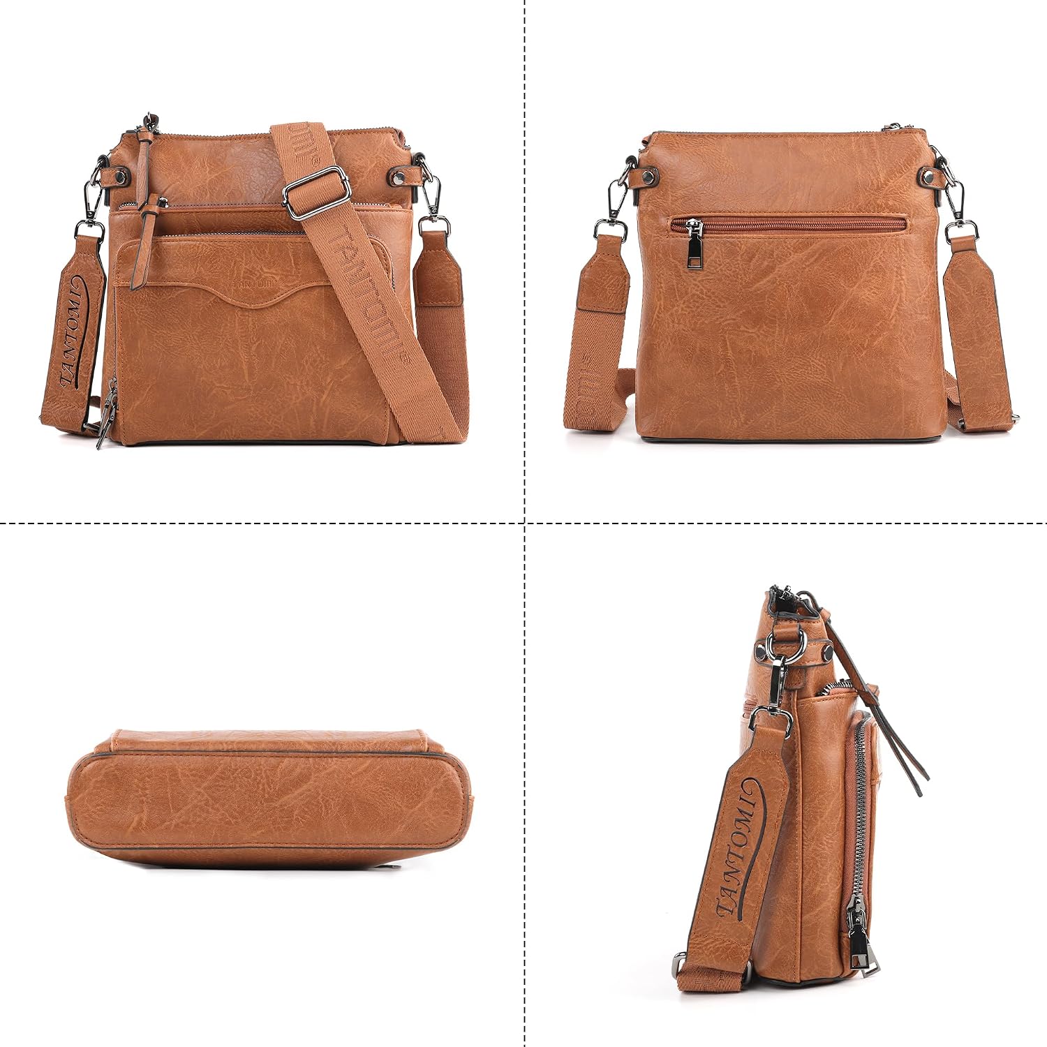 TANTOMI Vegan Leather Crossbody Purses for Women, Rfid Crossbody bags Women's Handbags Shoulder Bag with 6 Card Slots