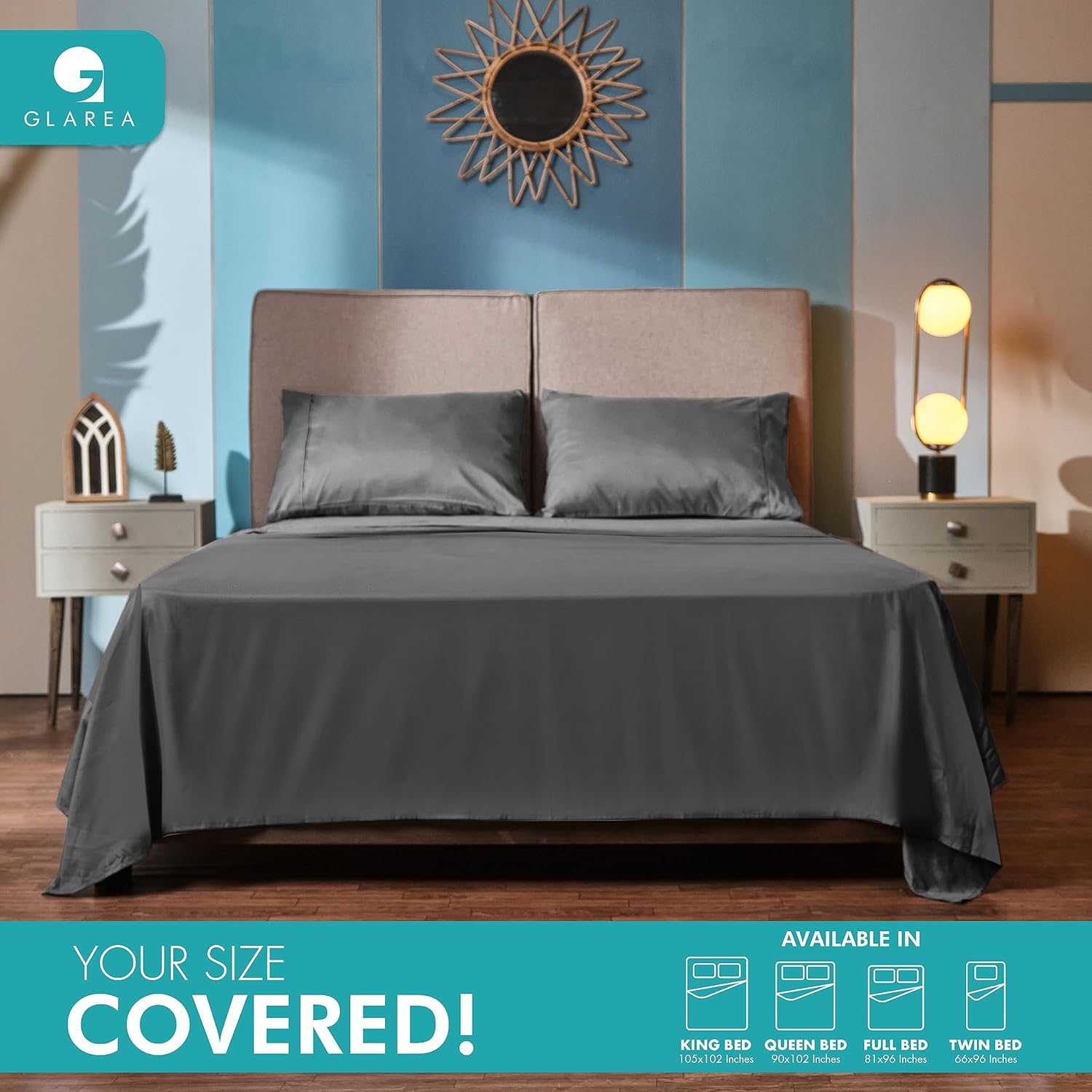 Gray Flat Sheet Queen - 6 Pack Soft Bulk Flat Sheets for Sublimation, Home, AirBnb Essentials, Massage Table, Hospital Bed - Made of Microfiber Fabric for Soft Feel