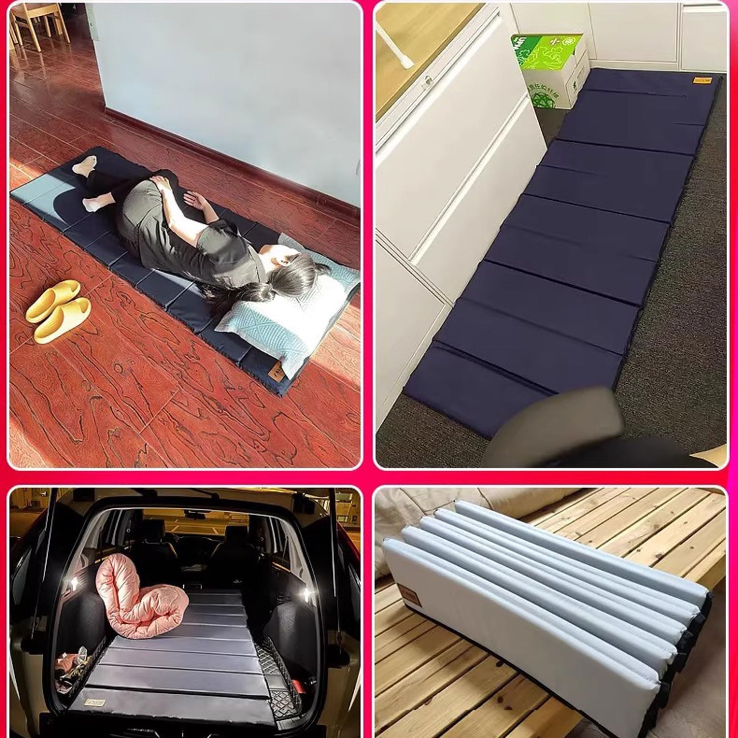 Camping Foam Sleeping Pad 77x28 Inches Proof Portable Folding Closed Cell Mat for Outdoor Hiking Mountaineering Blue