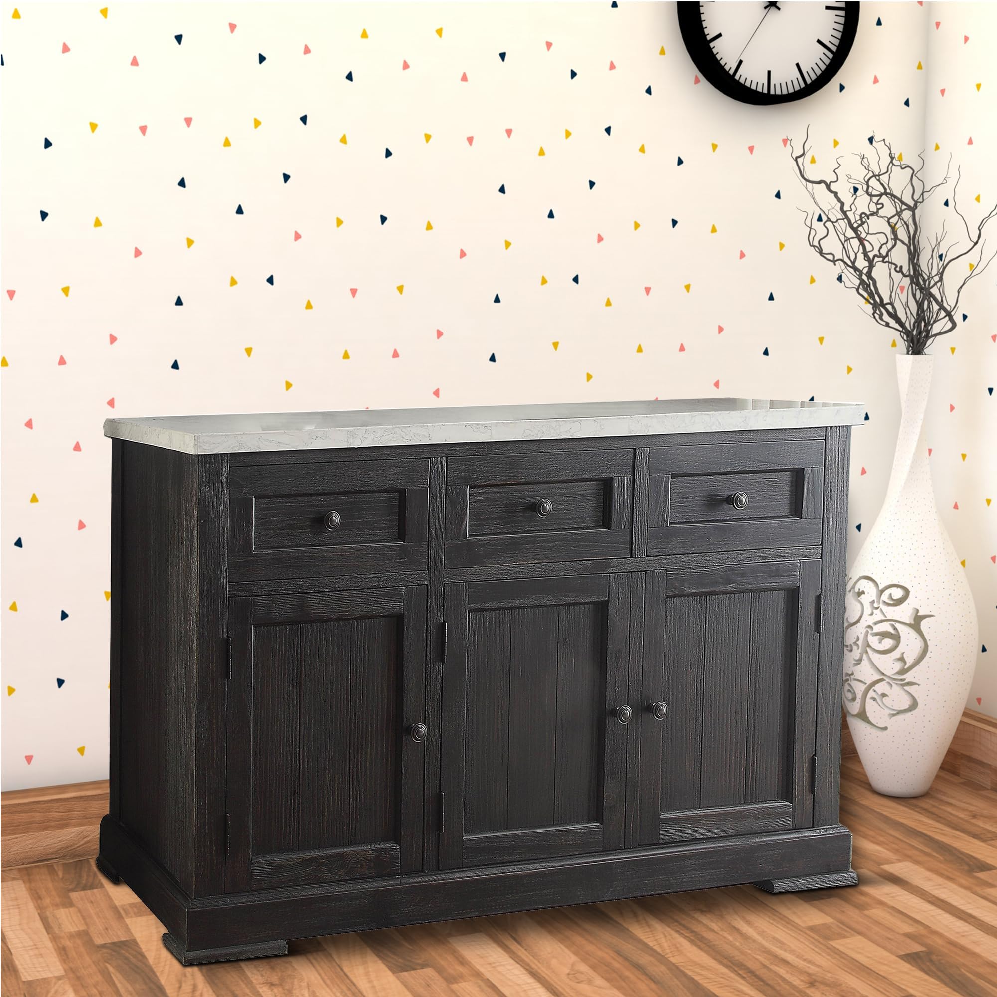 Amazon.com - Acme Nolan Server in White Marble and Salvage Dark