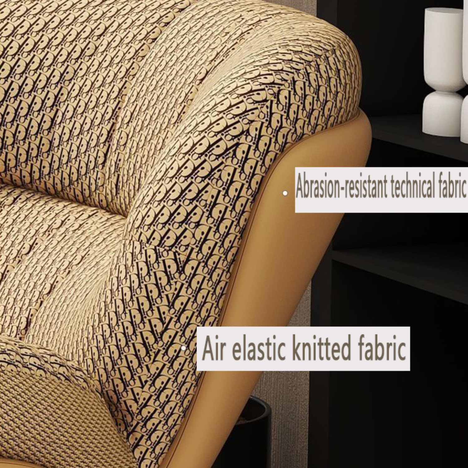 Poltrona Moderna Poltrona Lounge Moderna per Balcone Poltrona a Dondolo on Seduta Ergonomica in Tessuto Imbottito Sedia a Dondolo per Soggiorno/Camera da Letto Sedia Papasan con Braccioli