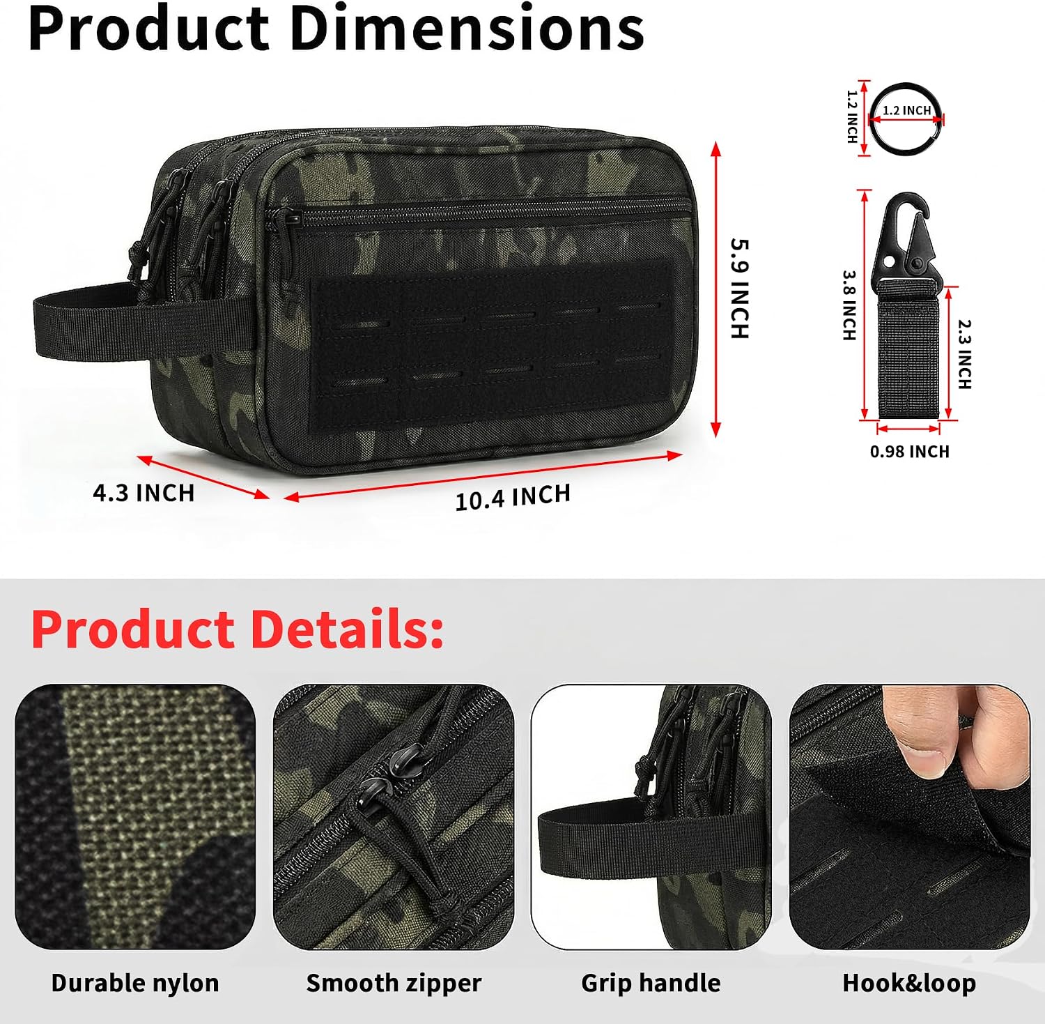 Tactical Toiletry Bag Men Hygiene Bag Travel shower Bag EDC Utility Molle Tool Pouch Mens Shaving Kit Bag image 5
