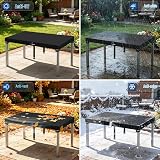 SIRUITON Housse de Protection pour Table de Jardin Noir 200x100x15cm - Tissu Oxford 520D - Ensemble de Protections pour Tables d'Extérieur/Intérieur - 6