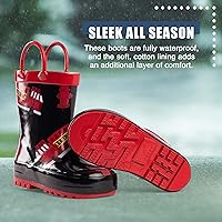 Vista 4 de NORTY - Botas de lluvia, de goma, impermeables, para niños botas de lluvia unicolor y estampadas, para niños