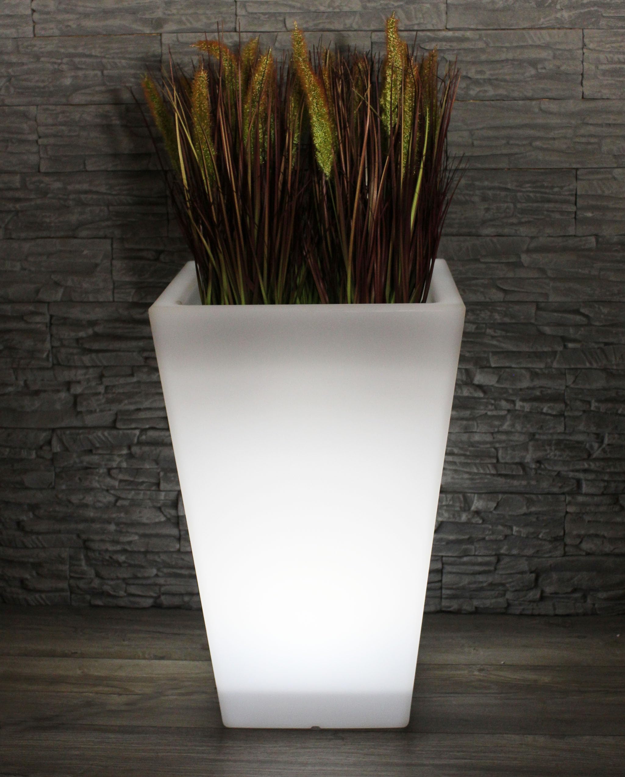 Arnusa Vaso da fiori grande a LED 69,5 x 45 cm illuminato RGB con telecomando PL409S vaso da fiori moderno vaso da fiori batteria e cavo di alimentazione interno § esterno