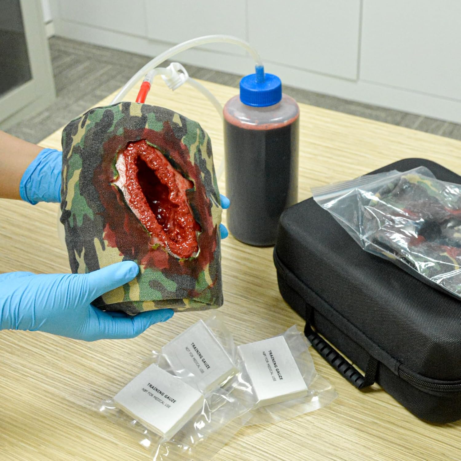 Thigh Laceration Wound Packing Trainer for Bleed Control in Medical Education, First Aid Emergency Practice, and Military Trauma Training