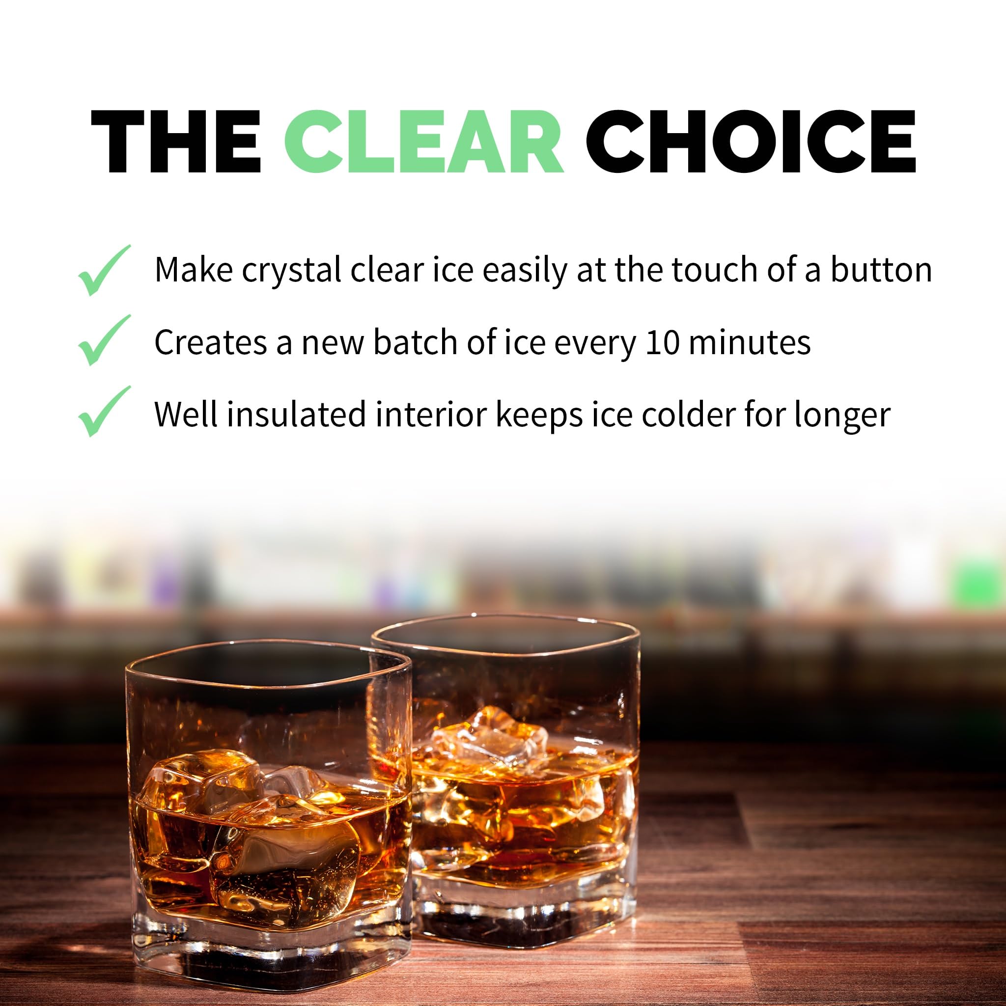 Luma Comfort Clear Ice Cube Maker Machine | First Cubes In 15 Minutes, 40 Lbs. Of Ice In 24 Hours | Countertop Portable Design In Stainless Steel on Fridge.com - View 3