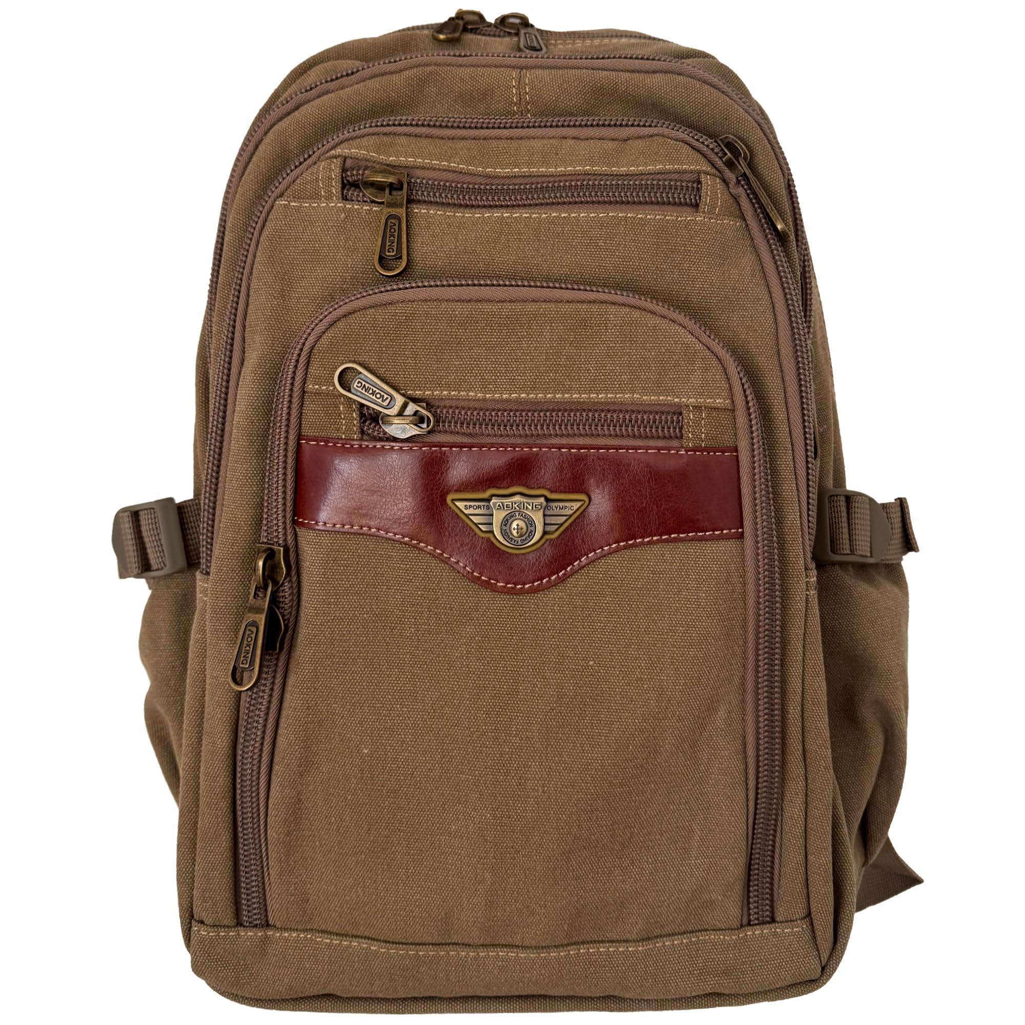 aoking wanderrucksack Rucksack Sport Reise Wander Schul Tasche Canvas Day Back Pack Outdoor braun Fashion COLOR:Chocolate Brown Aufbewahrung Mützen Schals Produktkategorie:Metallschilder