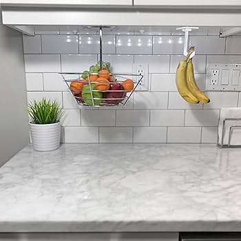 Under Cabinet Banana Hanger (3D-Printed/Plastic) - Folds Up When Not In Use