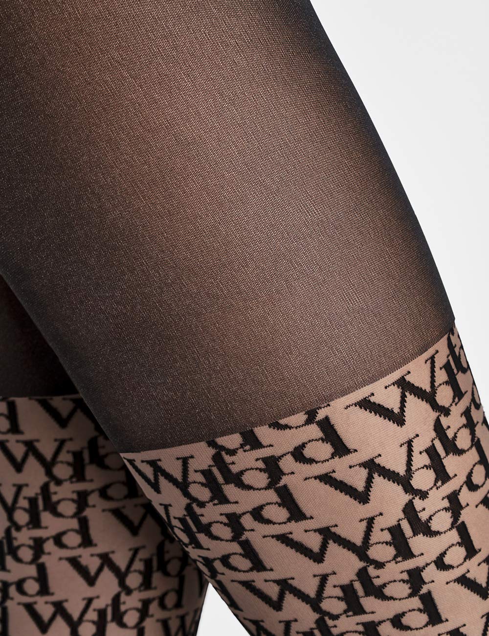 Wolford Rajstopy damskie Logomania - czarne - 9,5