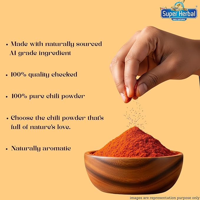 Polvo de Chile Guntur Super Herbal, Especia India Premium, 3.5 oz (100g) miniatura 6