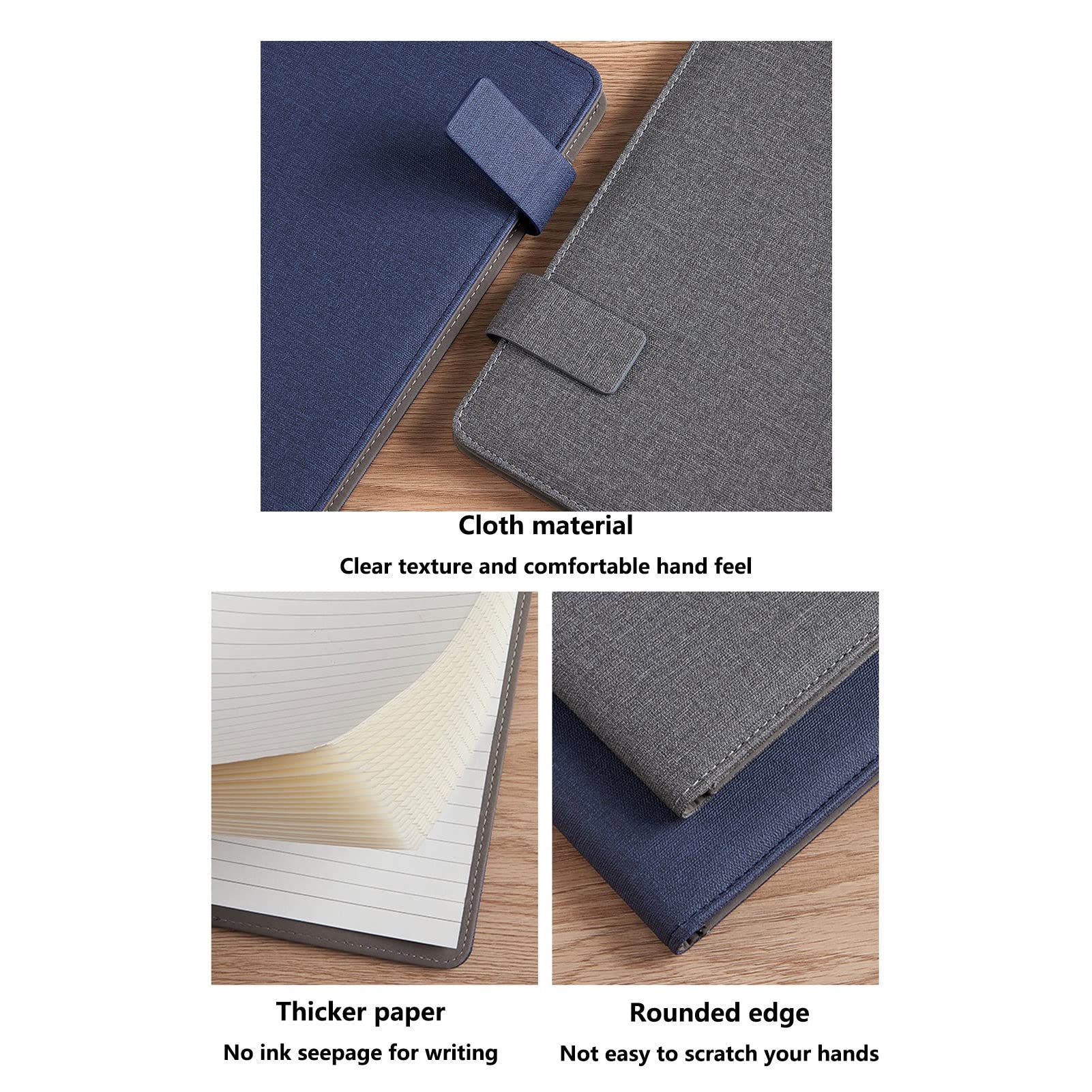 Porte Documents A4 Portfolio Multifonctionnel Folder Professionnelle Pochette Dossier De Conférence Cadeau pour Hommes Femmes Bloc Notes Rechargeable 25 Feuilles Lot De 4 (Color : Black)