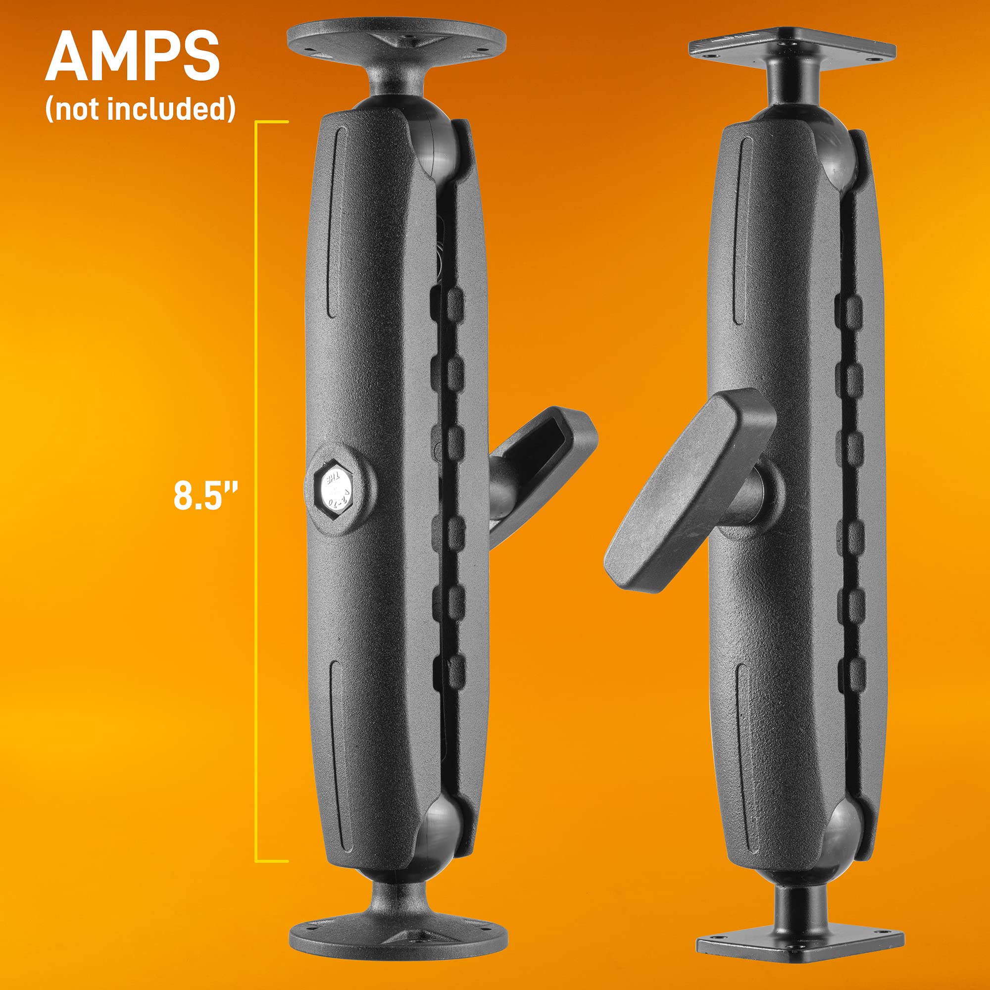 iBOLT Montajes - Brazo de bola doble de metal de 8.5 pulgadas para adaptadores y bases de rótula de 38 mm / 1.5 pulgadas