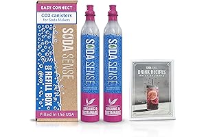 Sodastream Cola 2pk Easy Connect 60L CO2 Carbonator Cylinder Recipe Book Refill Bundle