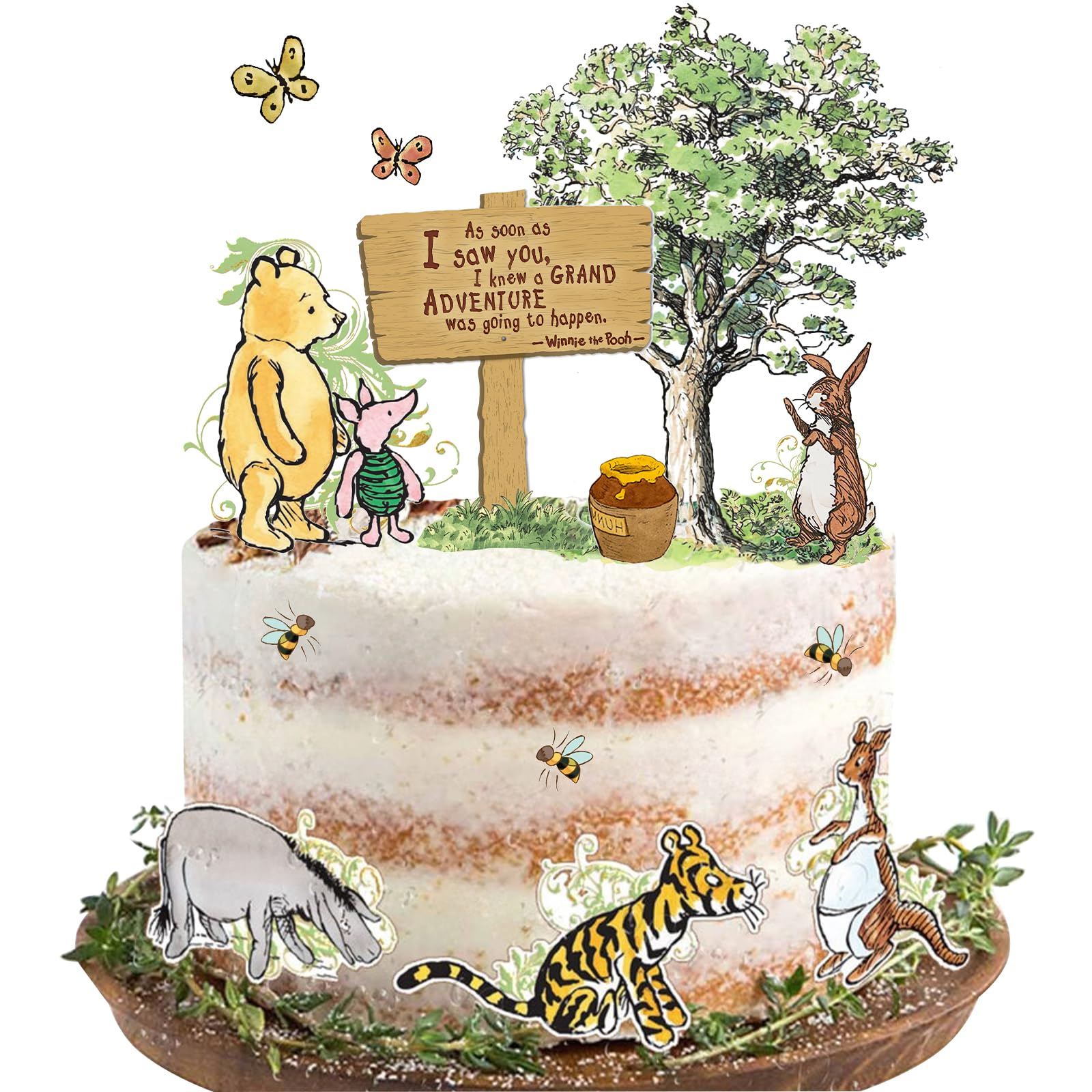 Winnie Cake Toppers for Baby Shower Decorations 13pcs Classic Cake Cupcake Toppers for Birthday Party Cake Decorations