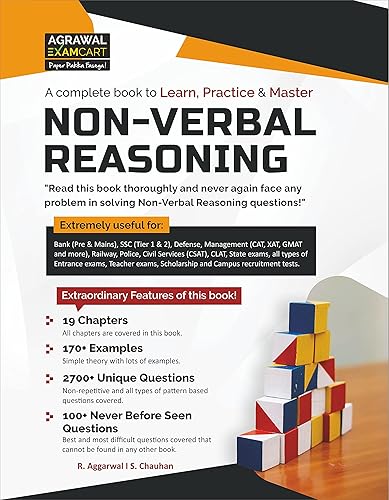 Examcart Latest Complete NON-VERBAL REASONING Practice Book For All Type of Government and Entrance Exams (Bank, SSC, Defense, Management (CAT, XAT GMAT), Railway, Police, Civil Services) in English