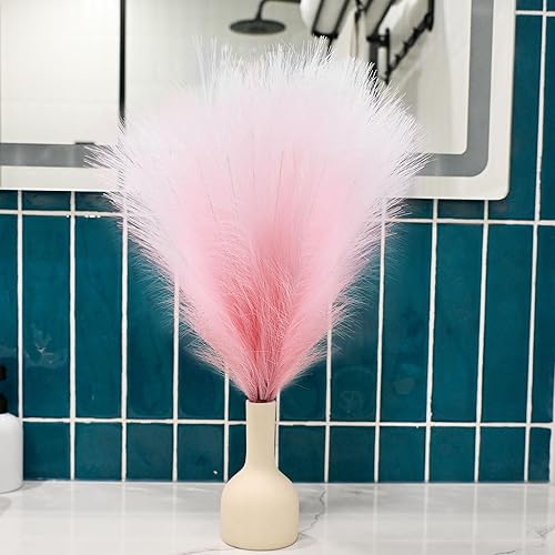 Miniatura 80 de Arreglo de 6 Piezas de Hierba de Pampa Sintética - 18 Pulgadas/45cm de Pasto Artificial Esponjoso y Pomposo para Decoración Boho Chic del Hogar