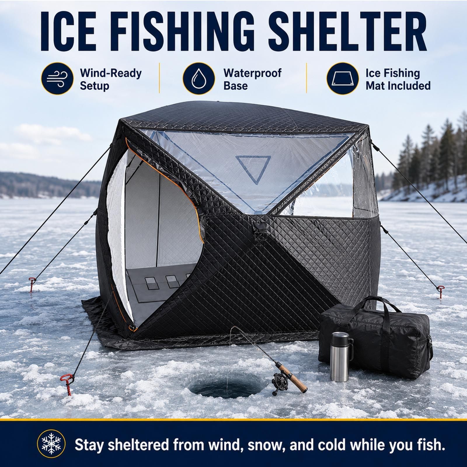 Mobiles Saunazelt mit Kaminöffnung für Garten, Winterangeln, Camping 2121