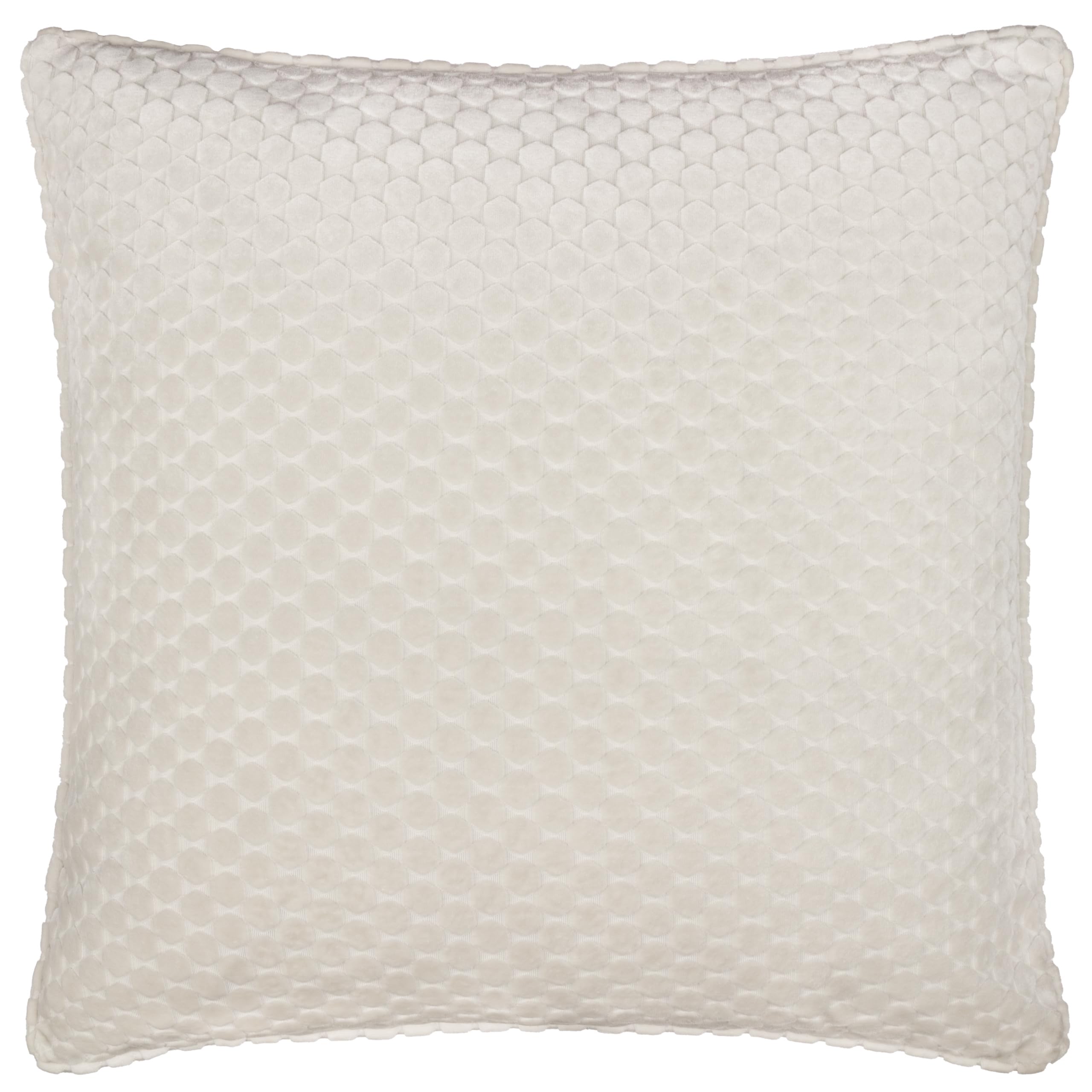 Paoletti Neptune Cushion Cover – Soft Luxury Velvet Geometric Decorative Case (Ivory – 50x50cm)