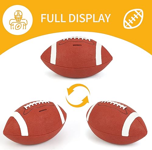 Miniatura 3 de H&W Alcancía de fútbol para niños, inastillable, con temática de deportes de rugby, tamaño grande, regalo de Super Bowl para niños