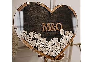 Personalized Rustic Heart Shape Wedding Guest Book