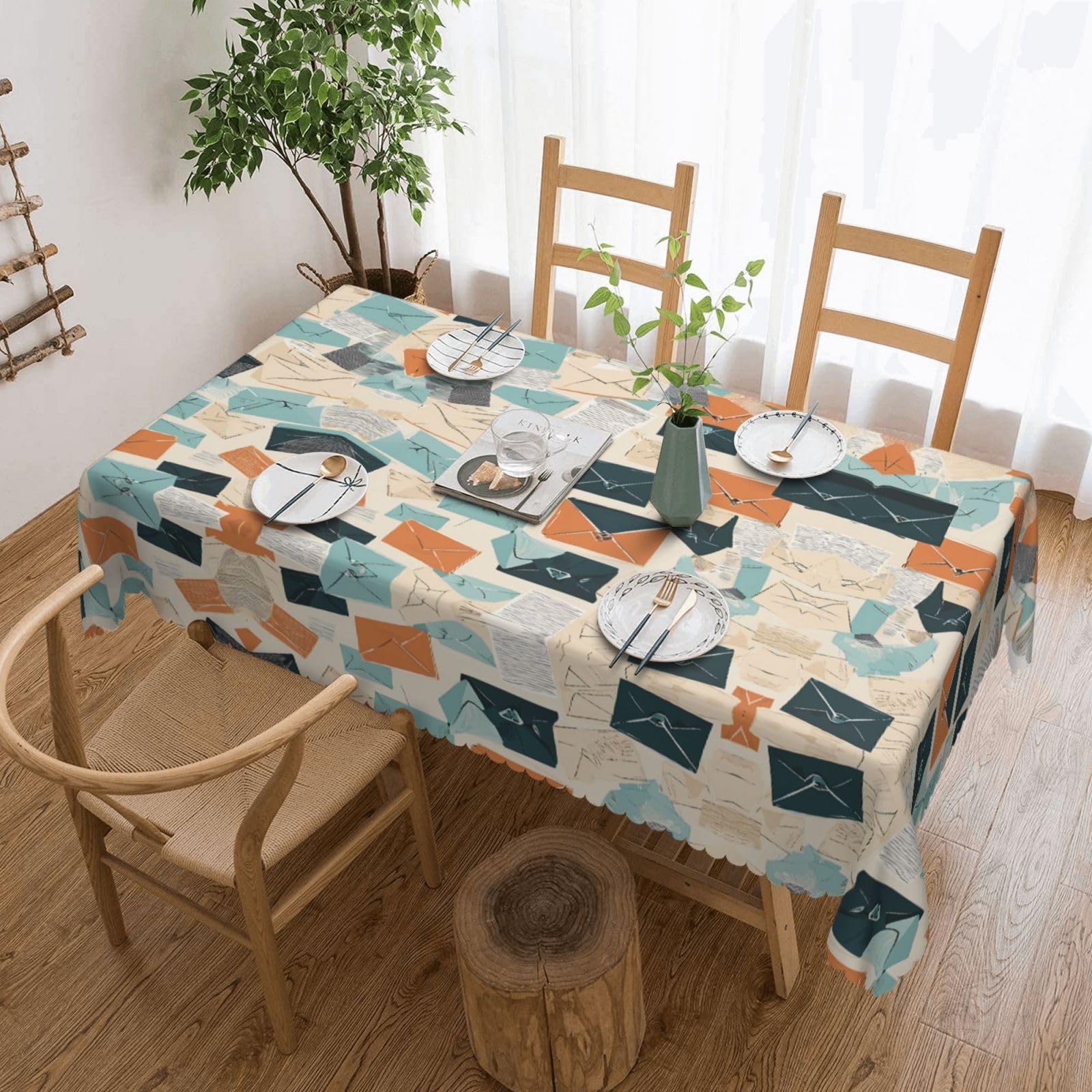 Nappe rectangulaire anti-tache de papeterie postale pour protéger la table de cuisine