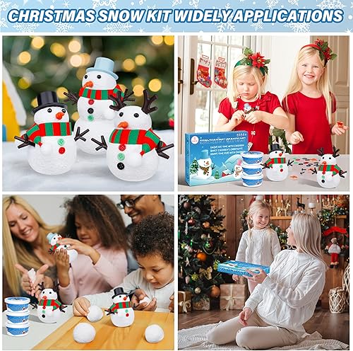 Miniatura 6 de Paquete de 6 kits de muñeco de nieve, manualidades de Navidad para niños, construye un muñeco de nieve, decoración de invierno para interiores,