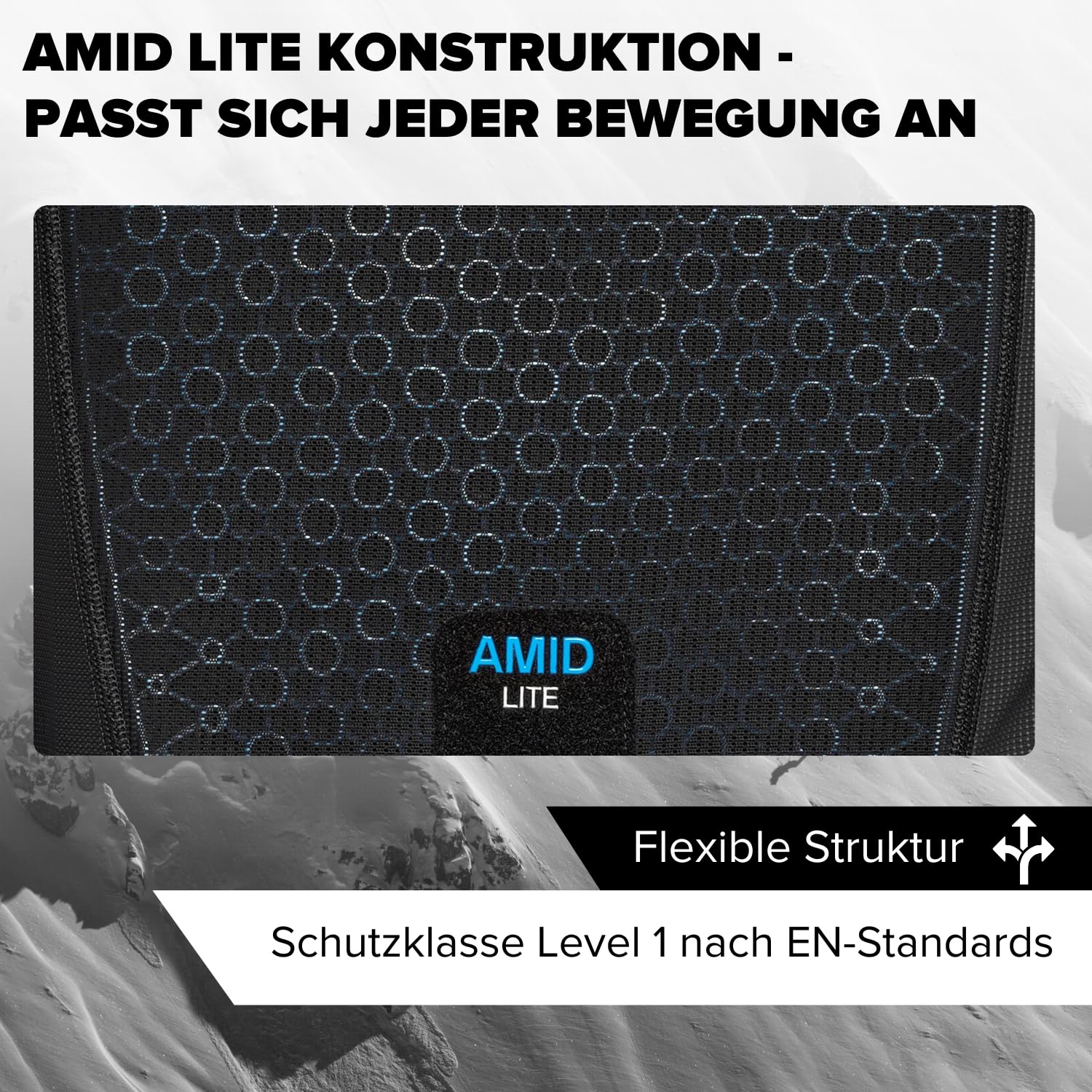 Atomic Live Shield AMID Lite Vest M I Herren-Protektorenweste mit AMID-Technologie für maximalen Schutz I Ergonomischer Rückenprotektor aus atmungsaktivem Mesh I Ski-Schutzweste mit Taillengurt