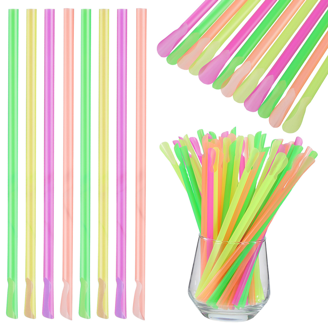 Pajillas desechables con cuchara SHERCHPRY 150 pcs miniatura 7