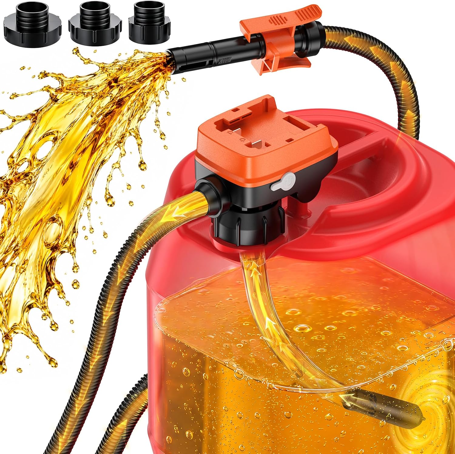 Cordless Fuel Transfer Pump with Auto-Stop, Compatible with Dewalt 20V & Milwaukee 18V Batteries, 3.2 GPM Portable Gas Can Pump Battery Powered for Diesel,Gasoline(Tool Only)
