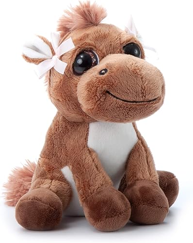The Petting Zoo Peluche de caballo, regalos para niños, animales de ojos brillantes, juguete de peluche de caballo de 7 pulgadas