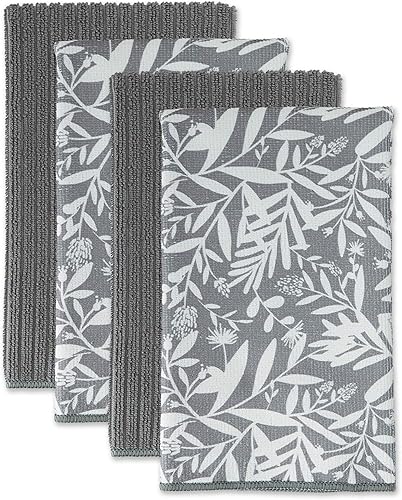 DII Cleaning Collection - Juego de toallas de cocina de microfibra multiusos, color gris floral disponible en Yaxa Costa Rica