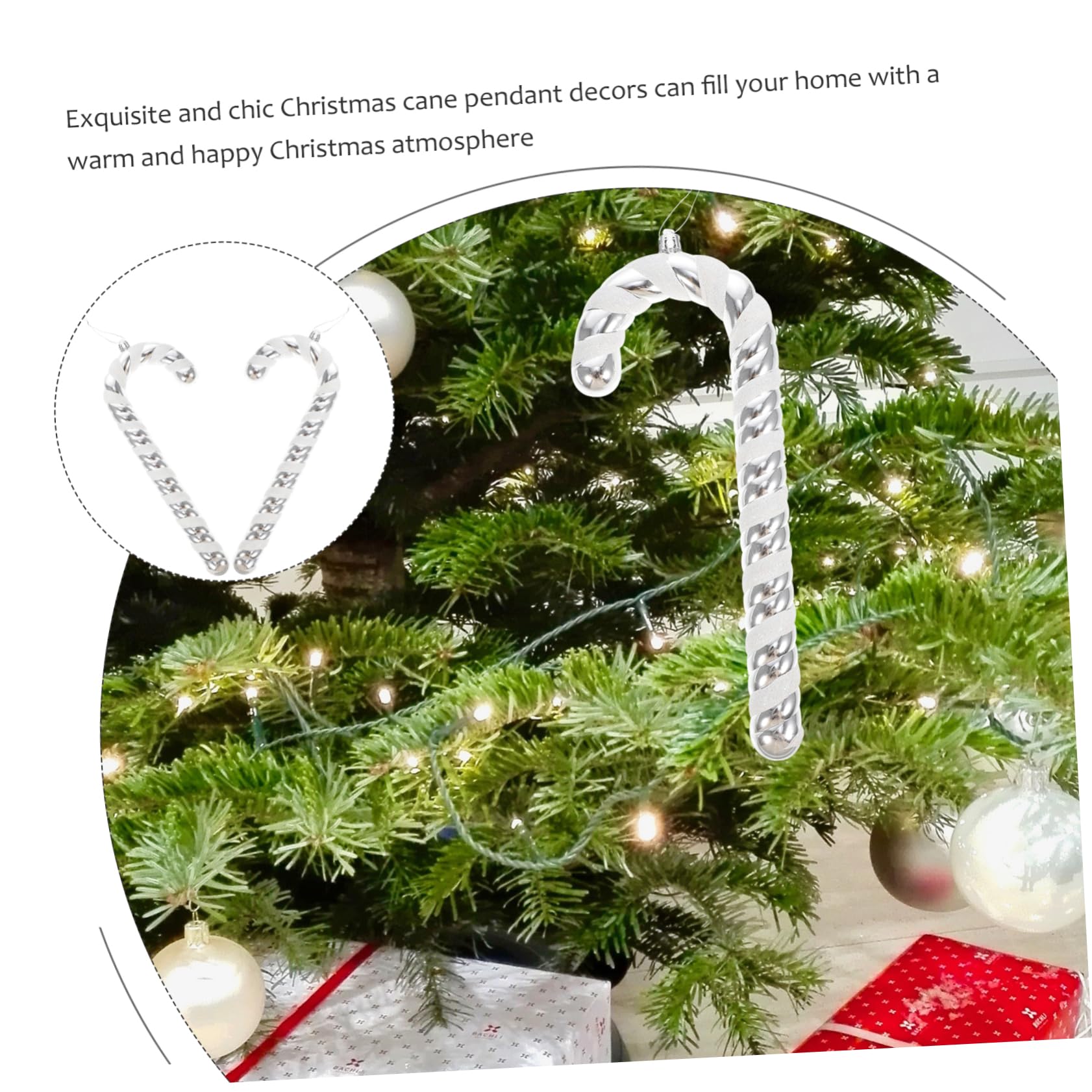 Cabilock 6 STK Weihnachtsstock Weihnachten Hängen Weihnachtsbaum Schmücken Zuckerstangen-Ornamente Christbaumschmuck Zum Aufhängen Weihnachtliche Süßigkeiten-Ornamente Festschmuck Plastik