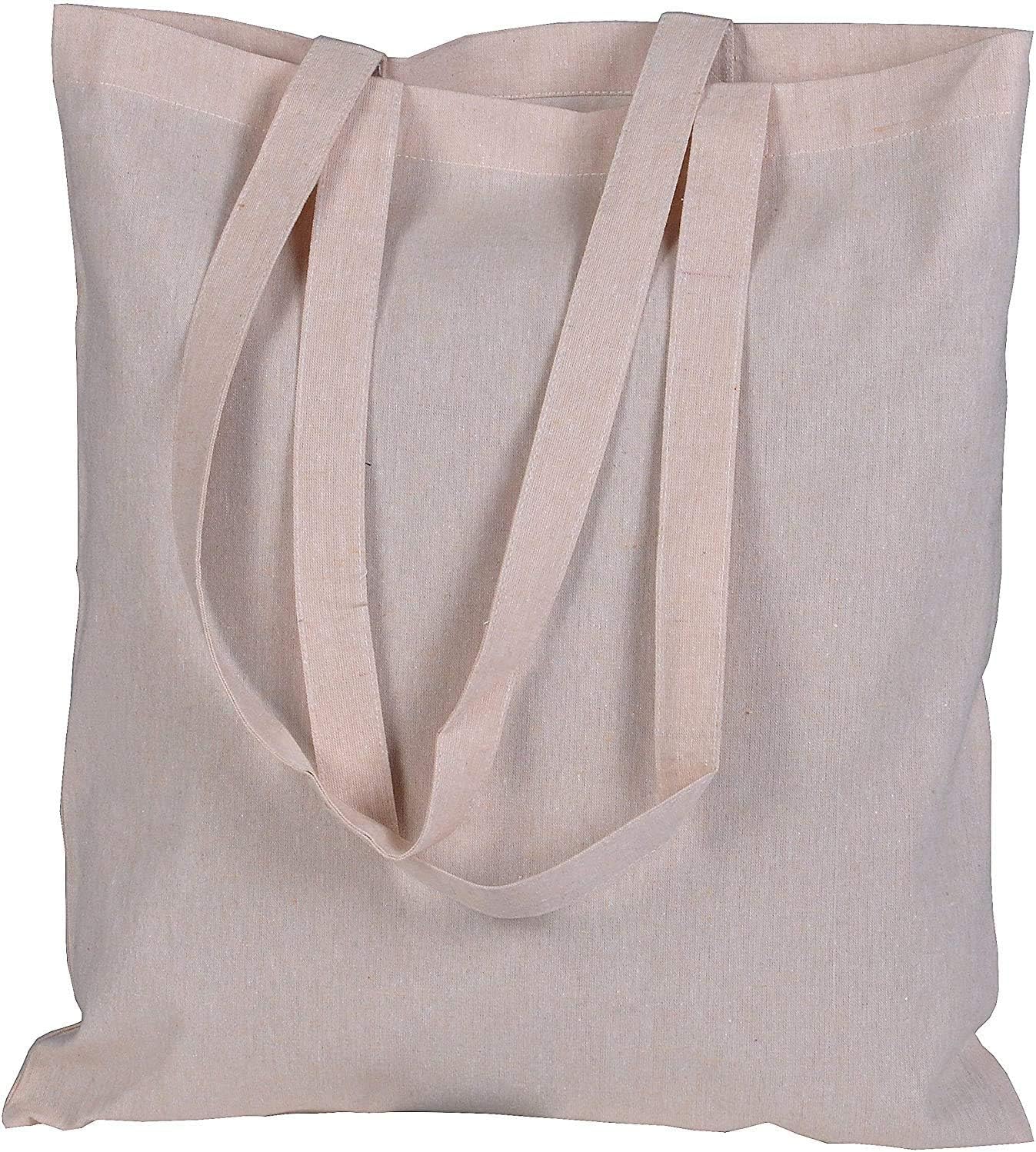 ATMOS GREEN reusable cotton grocery bags 100 pack with 27" handle